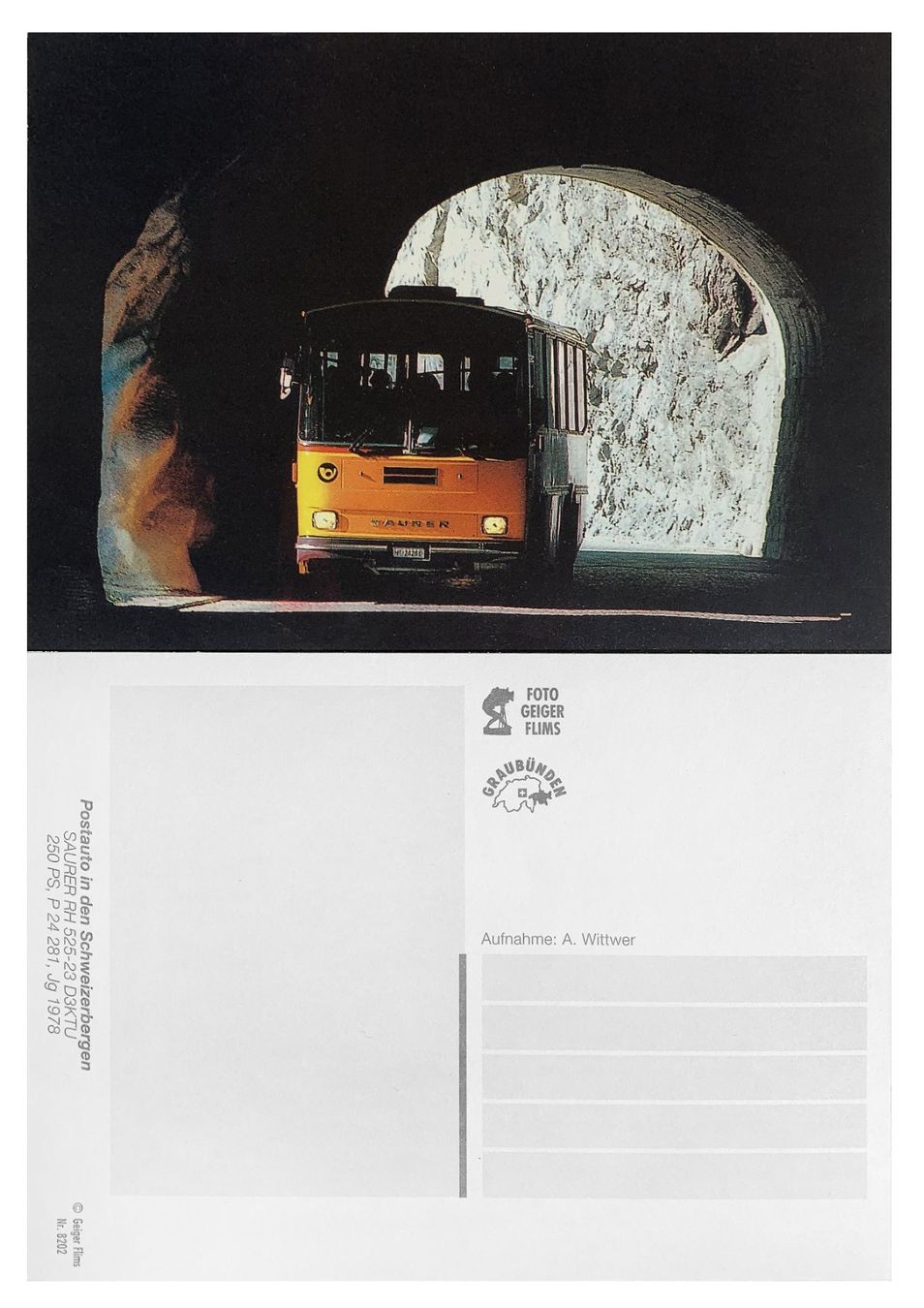 Cartoline postali: Cunter Crap Ses Surses Oberhalbstein Postauto Saurer RH525 – Nuovo (secondo la descrizione) da Bern venduto da AWiBe