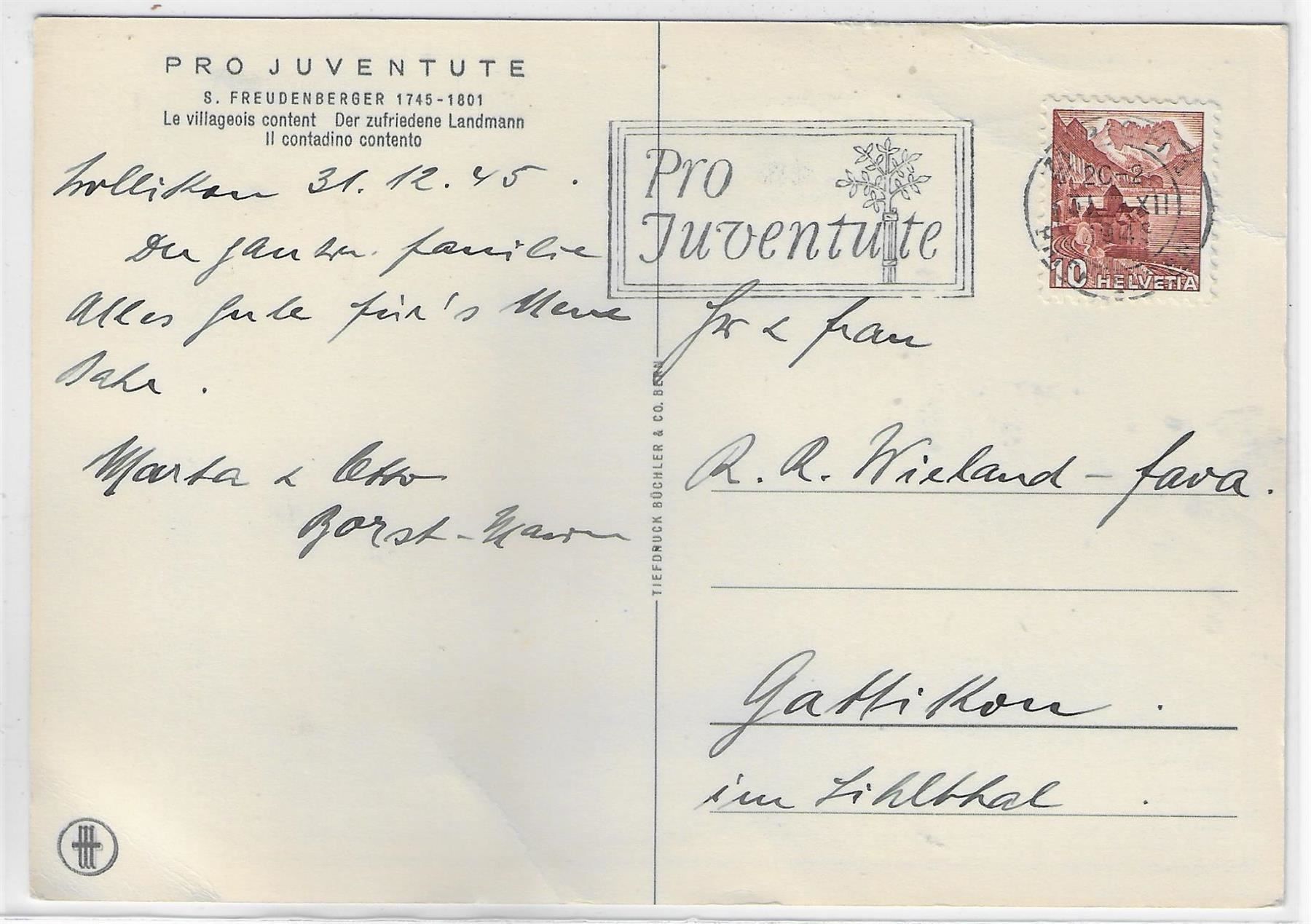 Cartoline postali: S. Freudenberger - Der zufriedene – Usato da Ettingen venduto da Kartenplanet 1