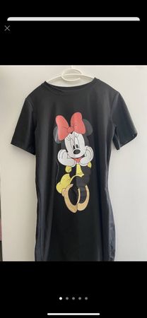 Schwarzes Minikleid mit Minnie Maus Motiv, Grösse S