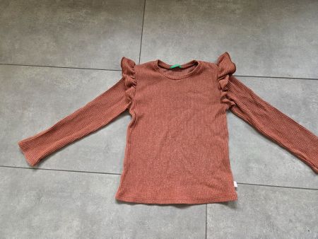 Langarmshirt mit Rüschen von Benetton Grösse ca. 110 / 116