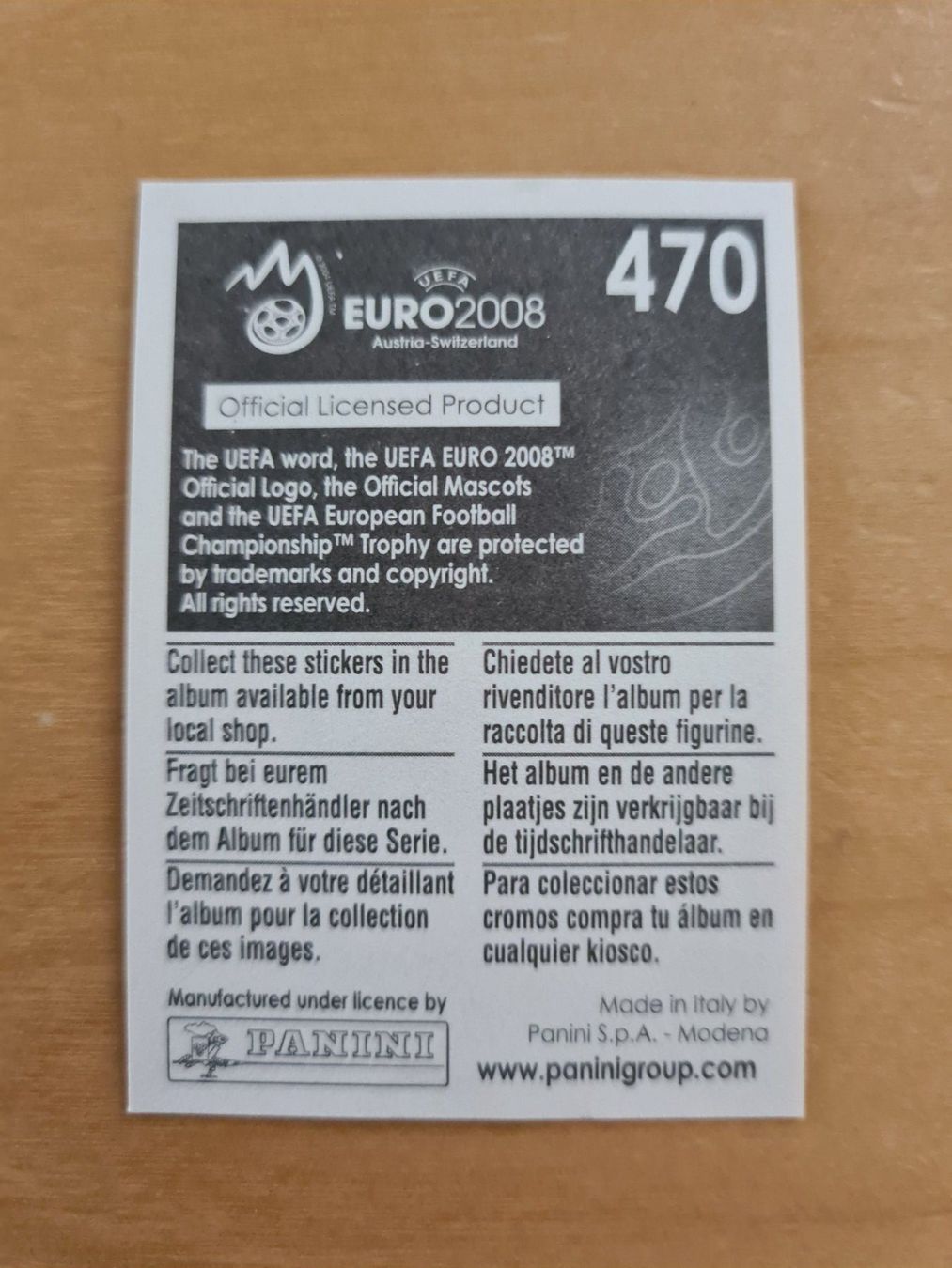 Panini Sammelbilder & Trading cards: Panini UEFA EURO 2008 Nr. 470 Philippe Senderos – Gebraucht aus Oberwil BL von Spieltopia 1