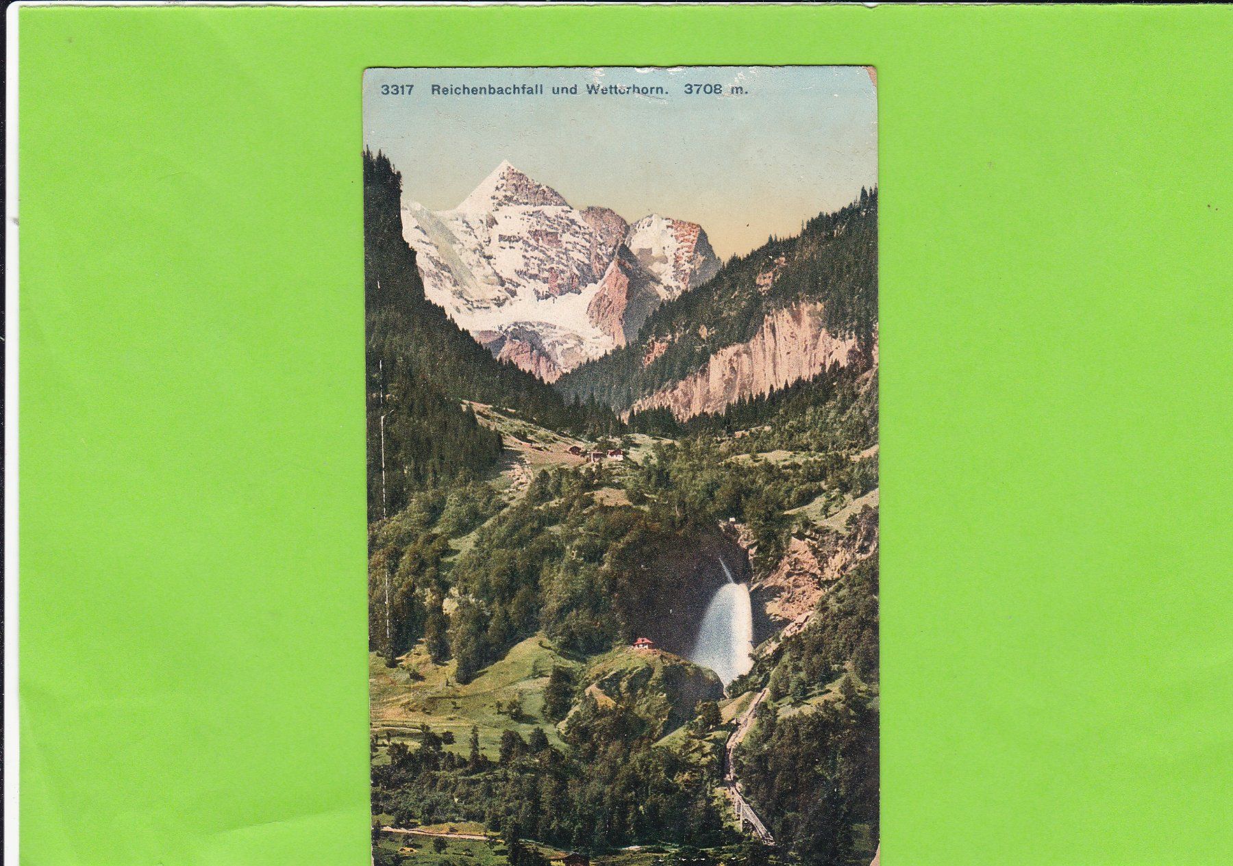 Ansichtskarten: Reichenbachfall und Wetterhorn – Gebraucht aus St. Peterzell von neckertal