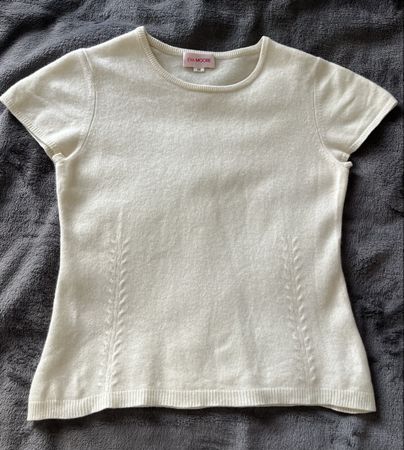EVA MOORE Pullover 100% cashmereDamen kurzarm Grösse S/M 