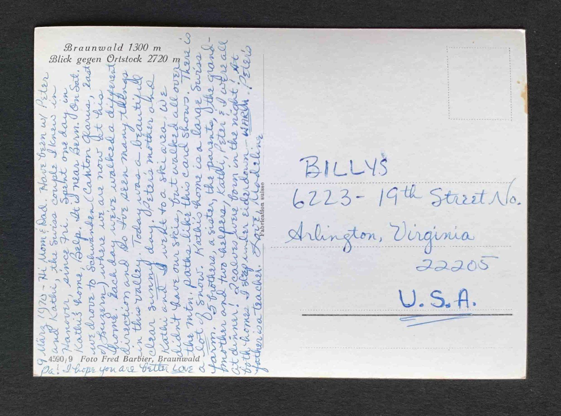 Cartoline postali: AK Braunwald Blick gegen Ortstock – Usato da Goldau venduto da artelier1 1