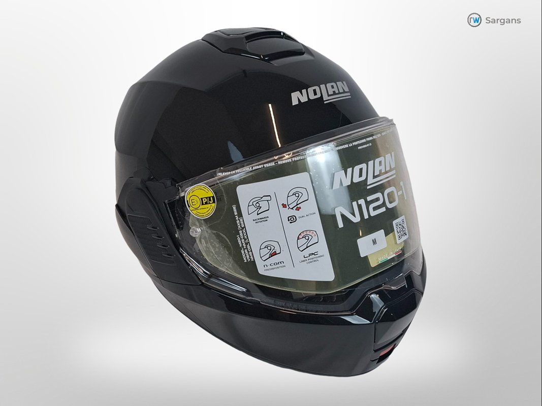 Caschi & visiere: NOLAN N120-1 CLASSICO Nero / Glossy Helm – Nuovo (secondo la descrizione) da Sargans venduto da Restwert_Sargans