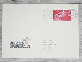 CL01 Enveloppe + Timbre Suisse 1948