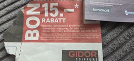 Gidor Coiffure Rabattbon 15 Franken gültig bis 20.10.2026
