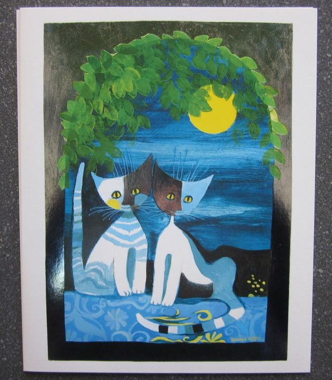 Rosina Wachtmeister Kunstdruck Katzen 1990 in Klemmrahmen 5