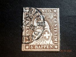 ZNr.22G, Strubel, Stempel von Zürich 28.JULI 62, Kat.40.00
