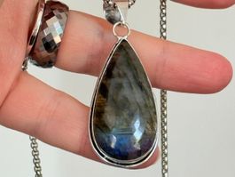Pendentif larme en Labradorite, neuf✨