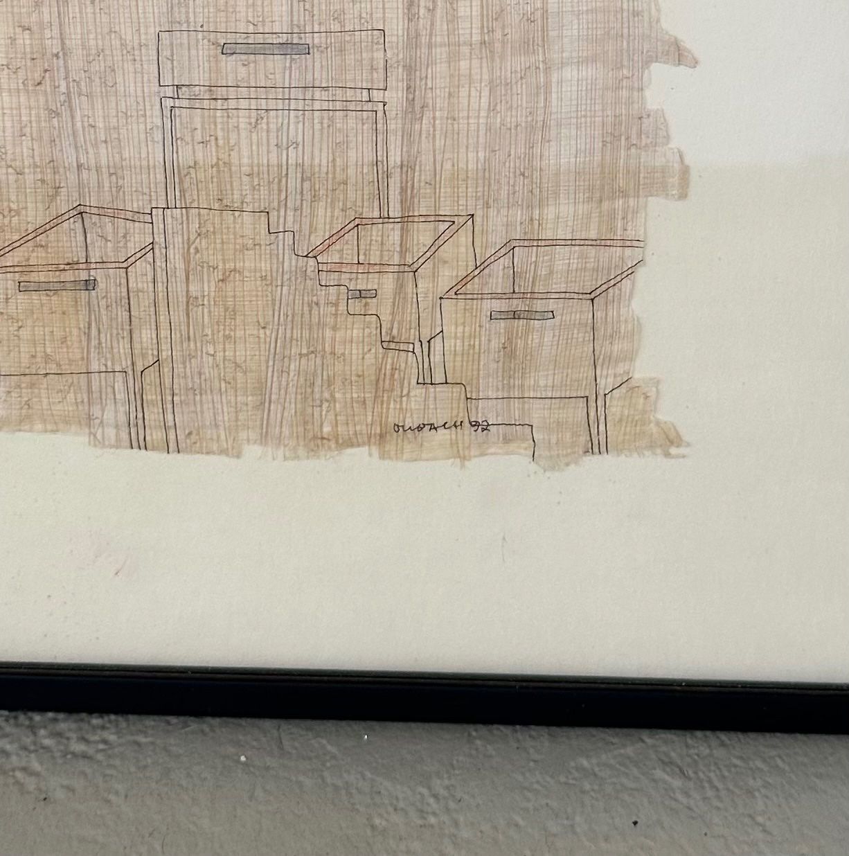 Tableaux: Composition sur papyrus, 1992, Alois Dubach – D'occasion à neuchatel par cabinetjuliart 2