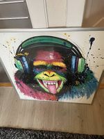 Handbemaltes Bild im Bilderrahmen 100x100 cm