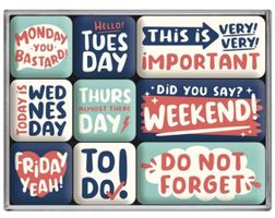 Happy Week Wichtige Sachen Magnet Set 9-teilig