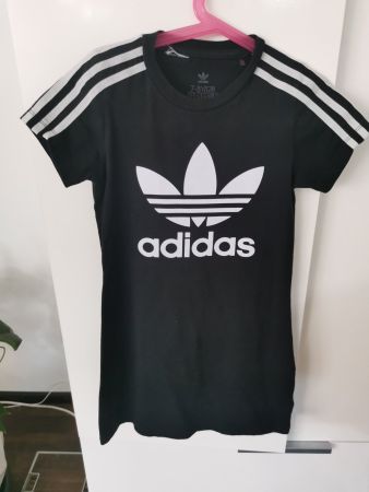 Adidas Kleid Mädchen Gr. 128 schwarz weiss