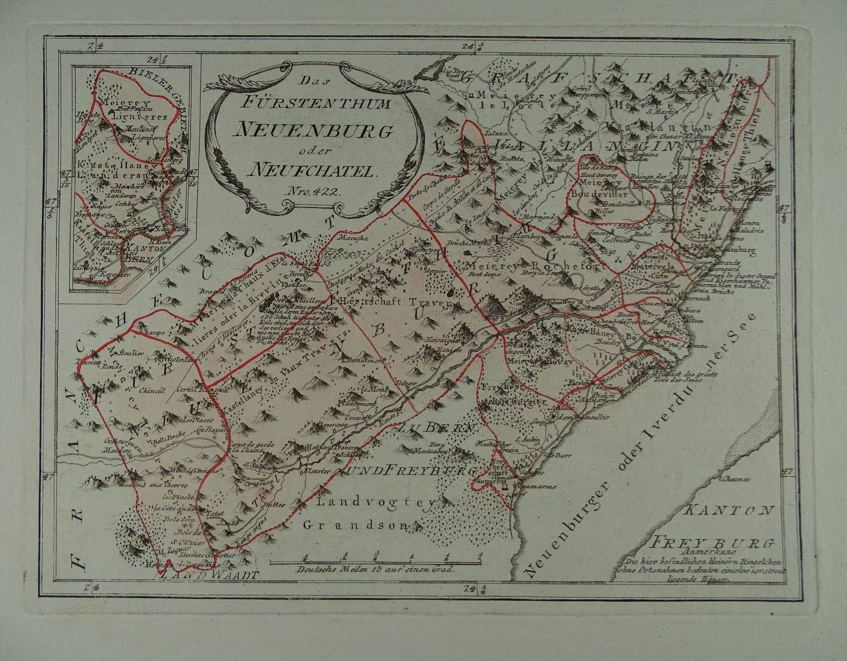 Gravures: NEUENBURG, NEUCHÂTEL, REILLY 1791 – D'occasion à Grüningen par Kartensammler