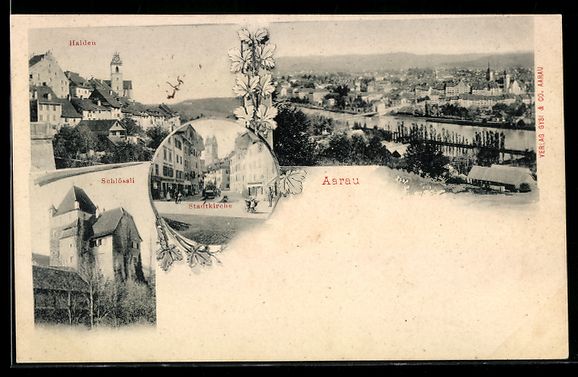 Cartoline postali: Aarau, Halden, Schlössli, Stadtkirche – Usato da Berlin venduto da bartko-reher