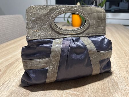 Clutch - Abendtasche beige/blau von Bijoux Terner