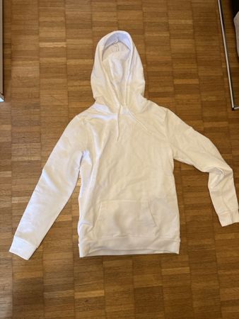 Damen Hoodie Gr. S – weiss – Kapuzenpullover mit Kängurutasc