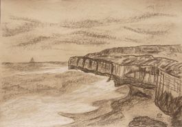 Kohlezeichnung: Segeln