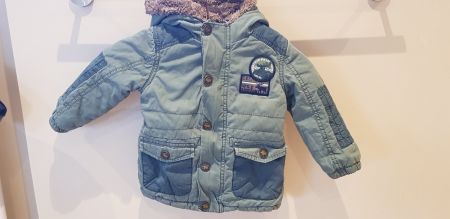 Kinder Winterjacke gefüttert grün Gr. 86