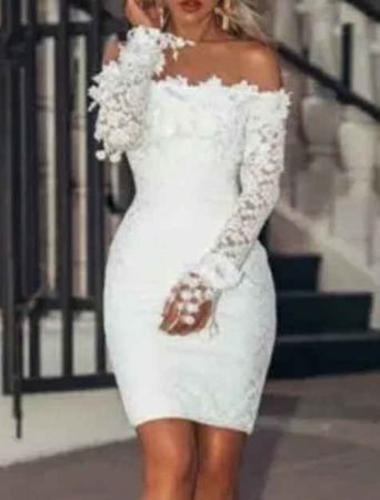 Wunderschönes weisses Spitzenkleid Gr S *neuwertig*