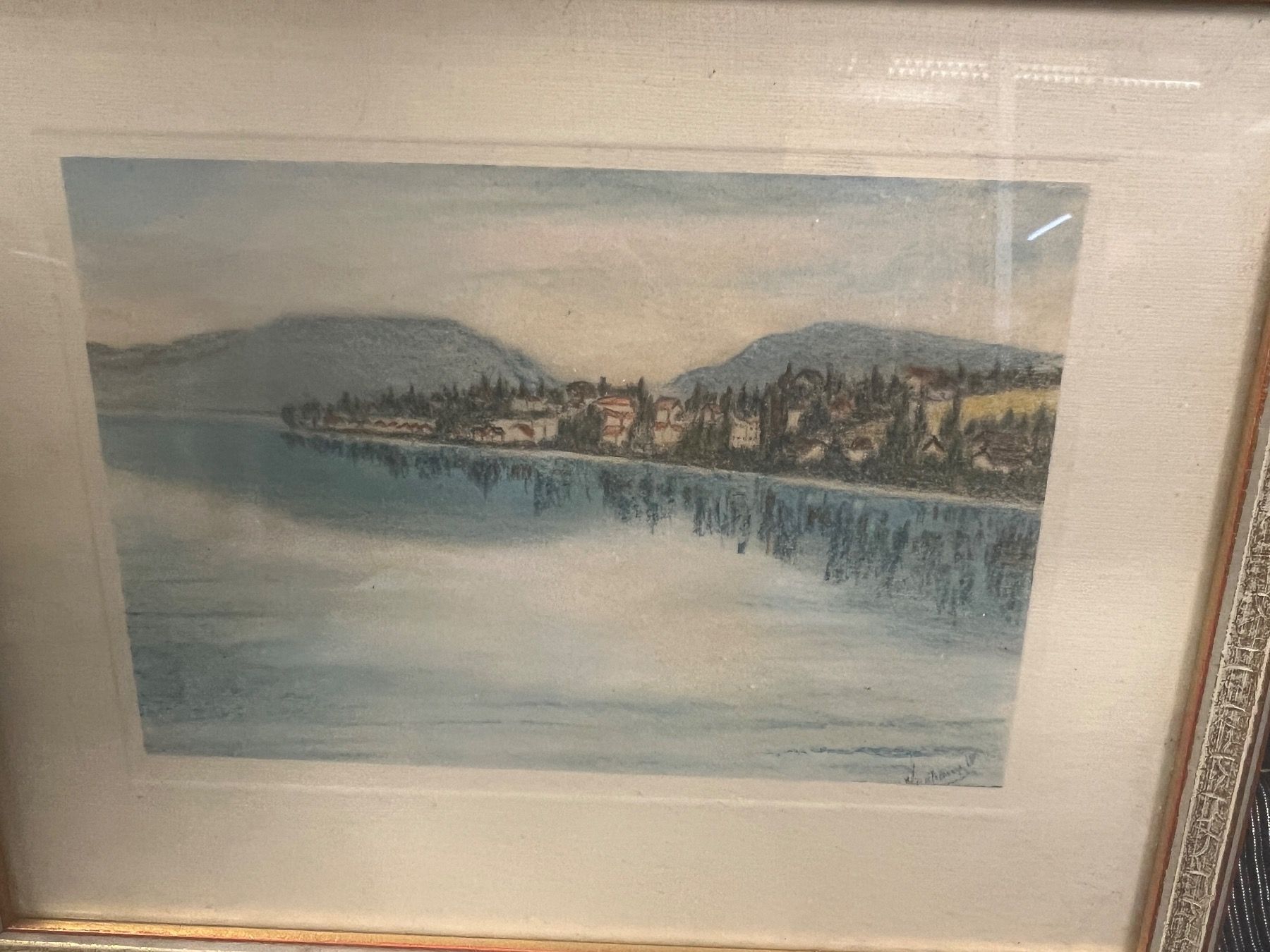 Gemälde: TABLEAU LAC SUISSE SIGNATURE ILLISIBLE – Gebraucht aus Genève von Qanil77 1