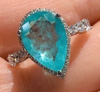 Anelli: Wunderschöner Ring mit Paraiba Turmalin und Silber – Usato da Erlinsbach SO venduto da ULIKH