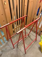 2x Arbeitsklappbock Rot Böcke Metall Gerüst