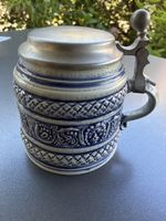 Gerz Steinzeug Bierkrug mit Zinndeckel