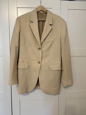 Arket Wool Blazer, Beige, Women's Size 36, Perfect for Fall!
