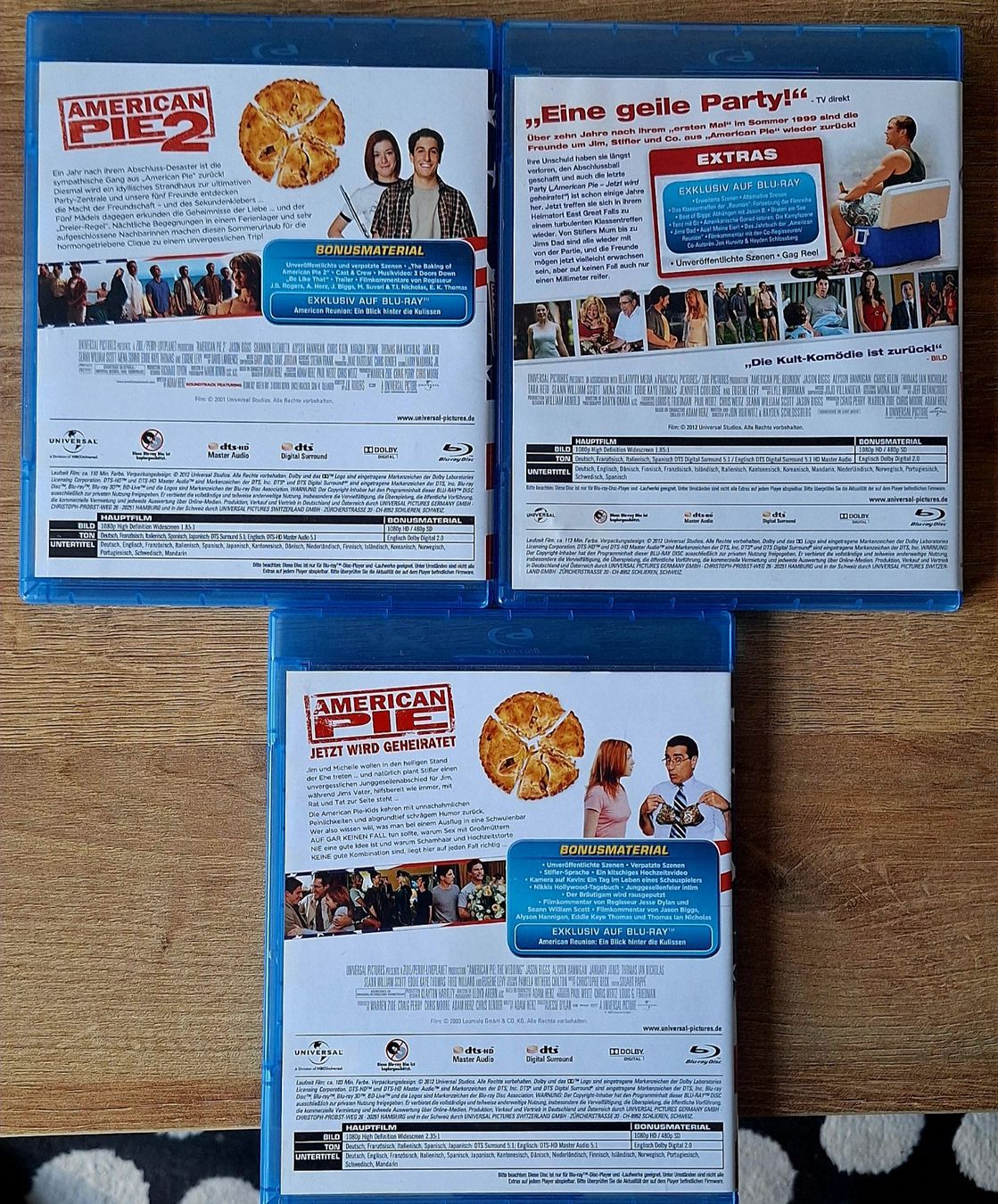 Alle DVDs: American Pie Blu-ray Set 3 Filme – Gebraucht aus Schaffhausen von Jerry711 1