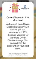 Gutschein Cover-Discount 13 Prozent Rabatt