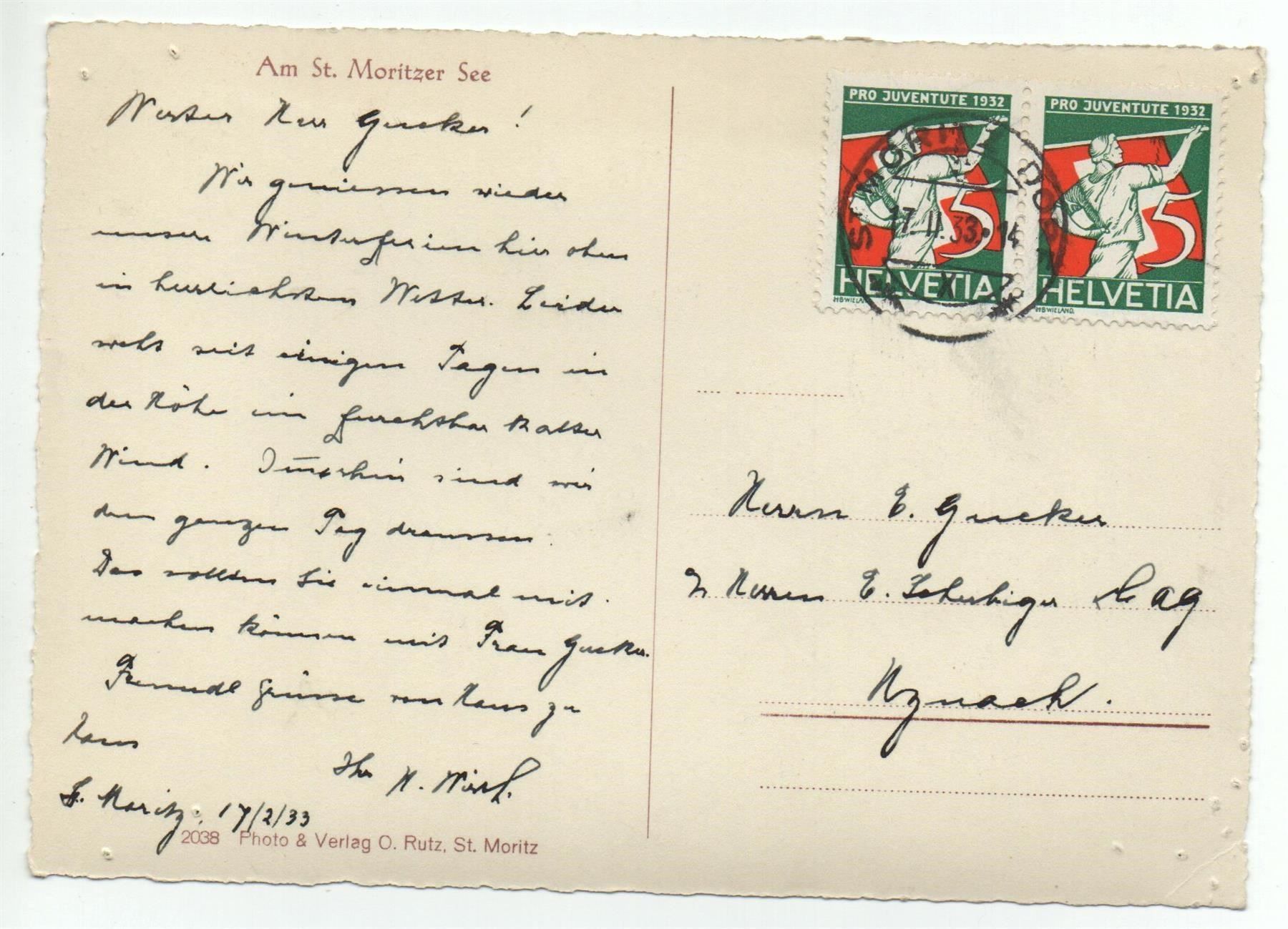 Cartes postales: 2 Stk. AK ST. MORITZ – D'occasion à Jona par philajona 3