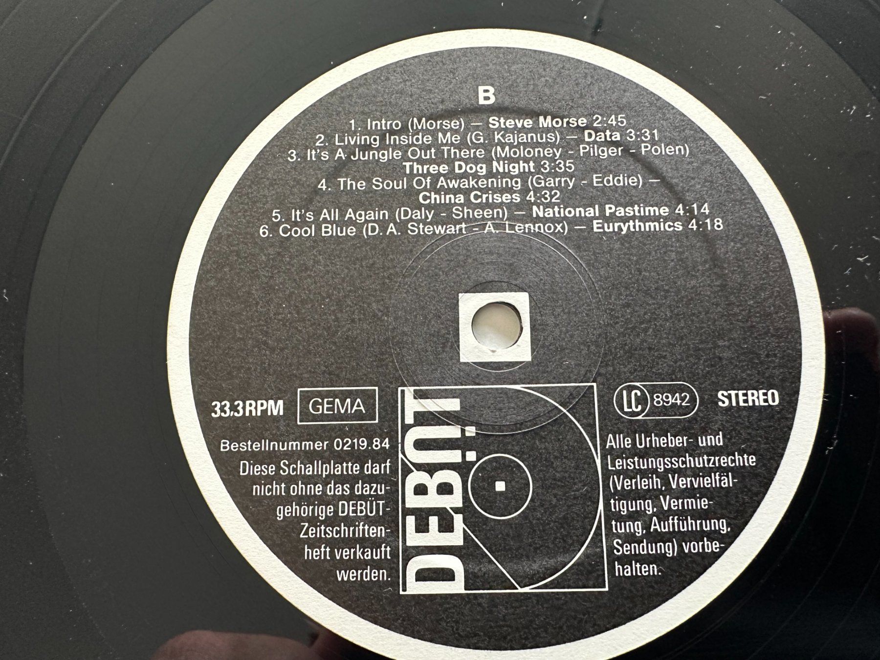 Dischi in vinile: DEBUT LP / ZEITSCHRIFT AUSGABE 3 - EURYTHMICS - SIMPLE MINDS – Usato da Sion venduto da jaipur1401 3