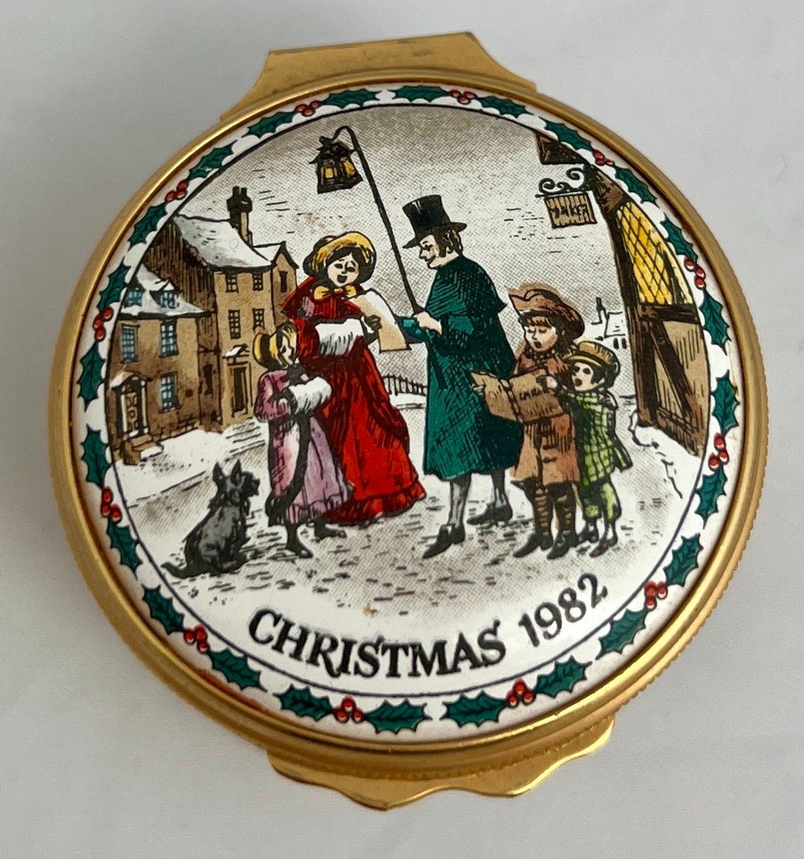 Contenitori & Simili: Halcyon Days Enamels, handbemaltes Weihnachtsdöschen, 1982 – Usato da Zürich venduto da Drahtzug 1