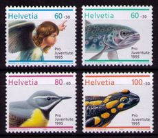 1995_J336-39_Pro Juventute_SCHUTZENGEL+TIERE_Serie kompl.!**