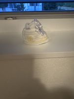 Gehäkelte Babyschuhe, Grösse 16, weiss, Top Zustand