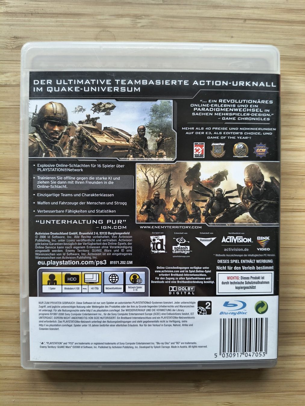 Spiele: Enemy Territory: Quake Wars (PS 3) – Gebraucht aus Riedholz von ste_96cd 1