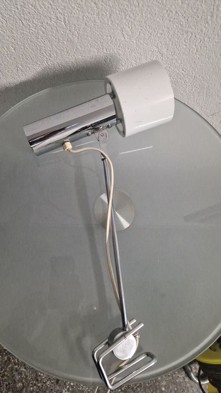 Lampade: Retro Tischlampe Chrom/Weiss – Usato da Zürich venduto da anna.caterina 1
