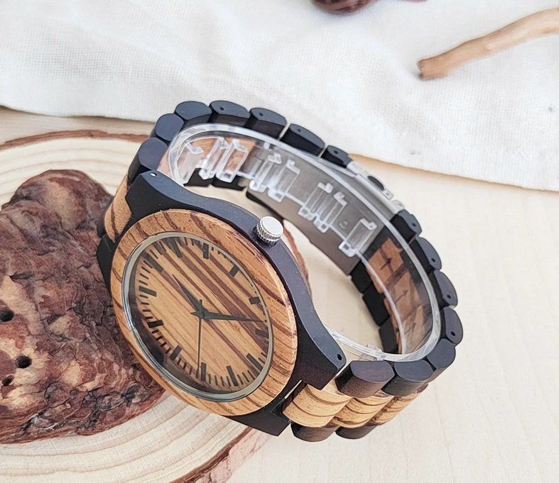 Uhren: Quarz-Armband Uhr aus Holz im Vintage-Stil V351 – Neu und originalverpackt aus Lausanne von WATCH-WORLD 2