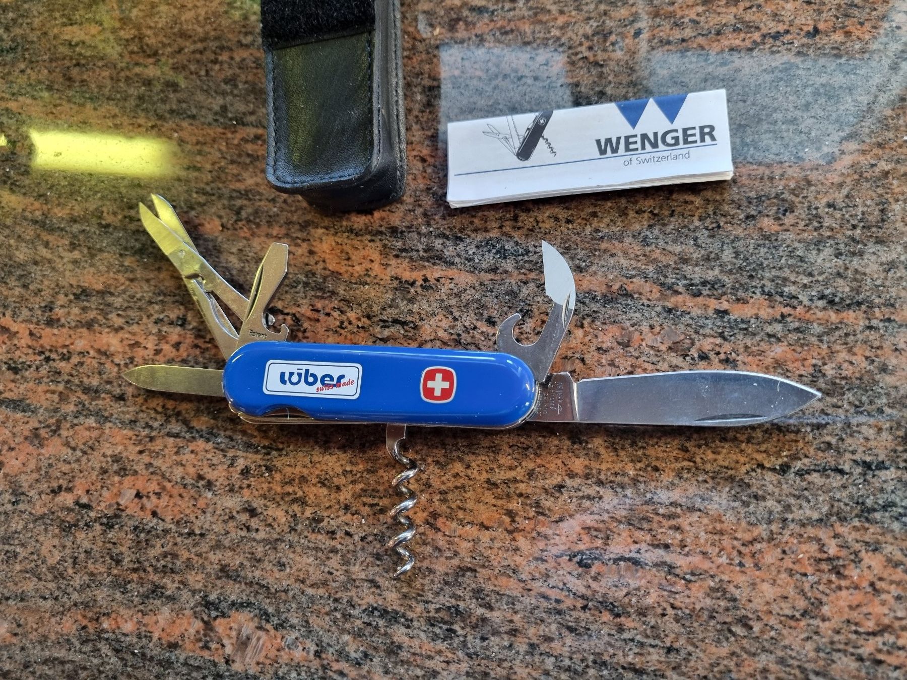 Wenger Coltelli tascabile: Wenger Sackmesser "Uber" mit Etui, Top Zustand! – Nuovo e nell'imballaggio originale da Trachslau venduto da bastet06 2