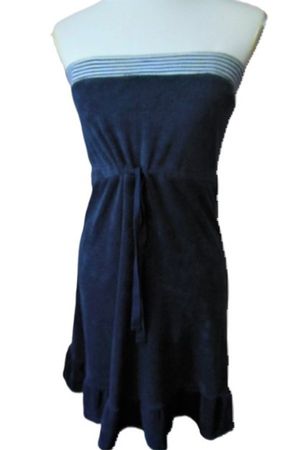 Gr. 38 stretch Frottée Kleid trägerlos ESPRIT blau s. Masse