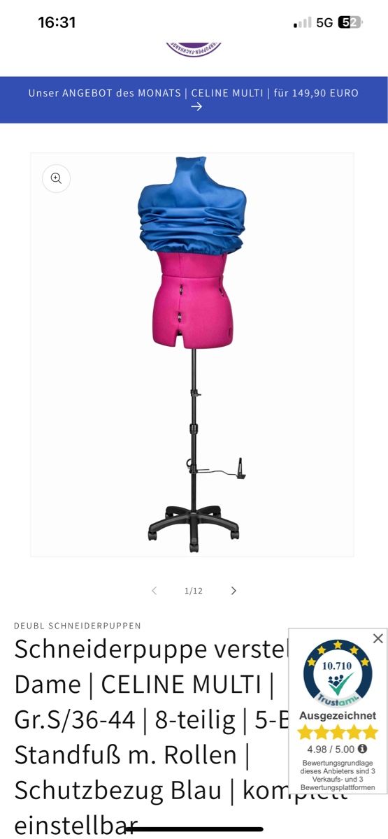 Equipement de magasin & Foires: Schneiderpuppe Dame – Neuf (Voir description) à Wallisellen par JennyMayfair