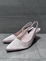 Edle Slingpumps Gr. 38, Satin rosa, nie benutzt!