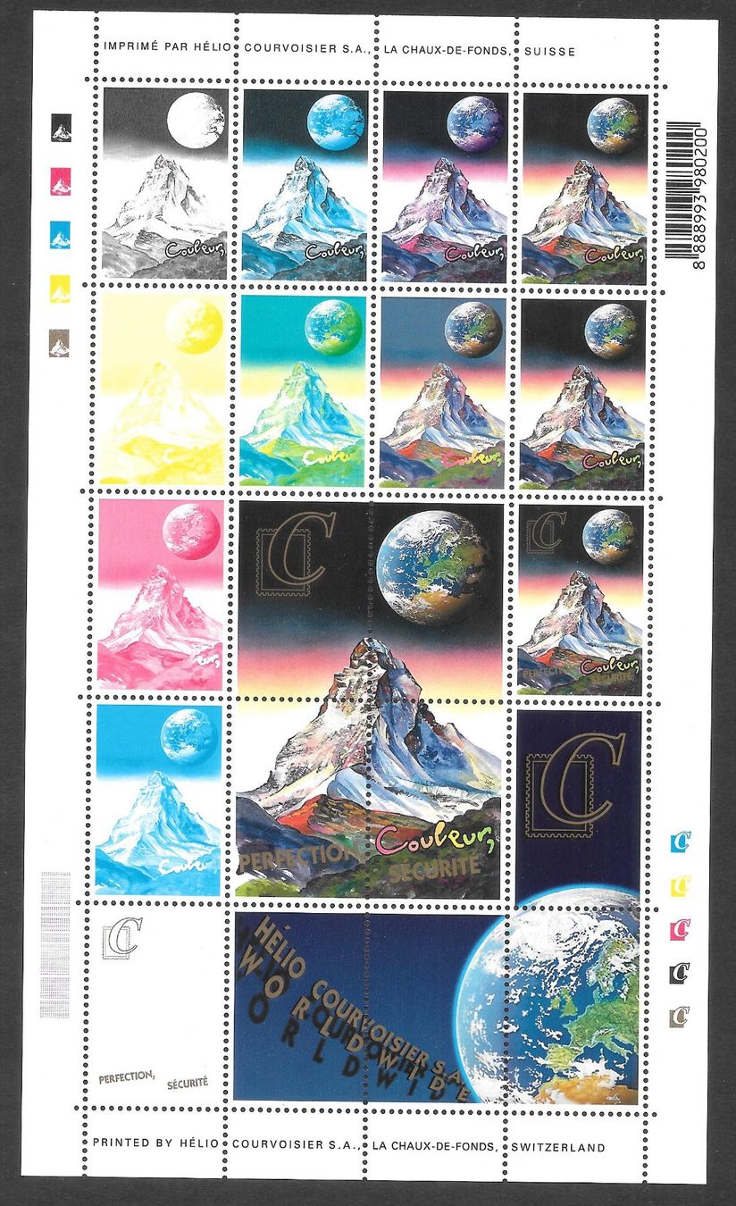 Alle Briefmarken: Kleinbogen 20 Marken Matterhorn verschiedene Farben – Neu (gemäss Beschreibung) aus Olten von clotaldi