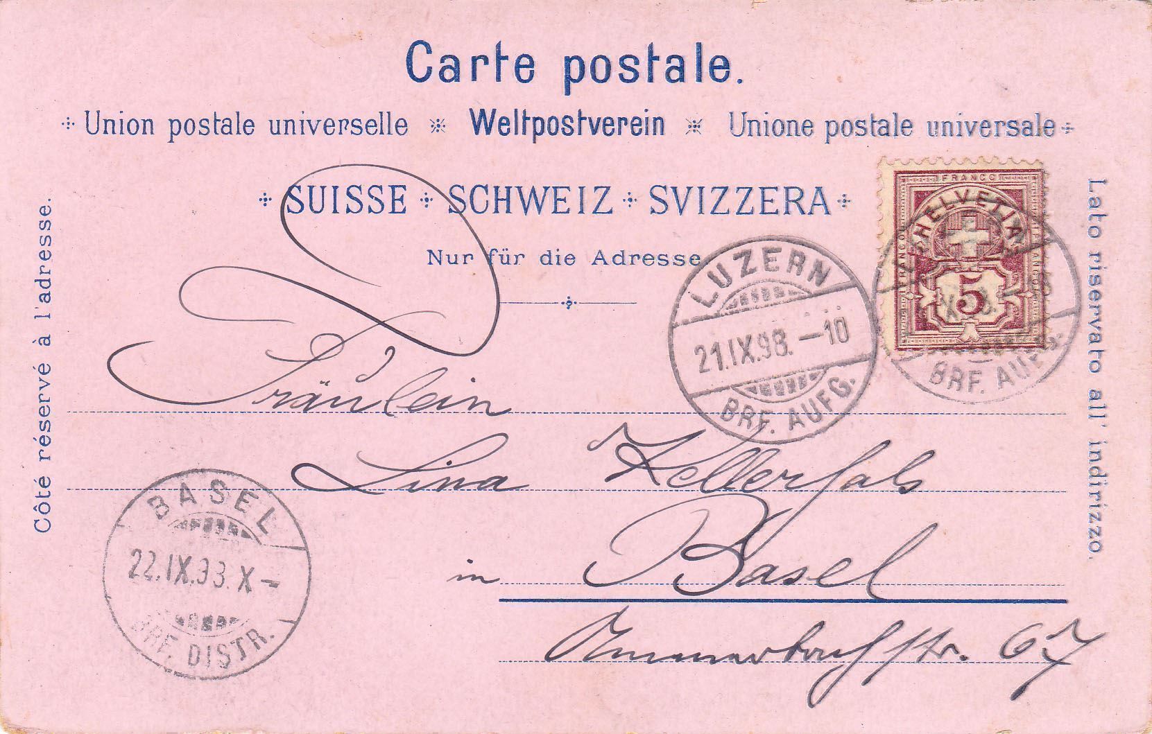Grafica & Litografie: 1898, Lithokarte "Gruss vom Pilatus" – Usato da Wenslingen venduto da riger11 1