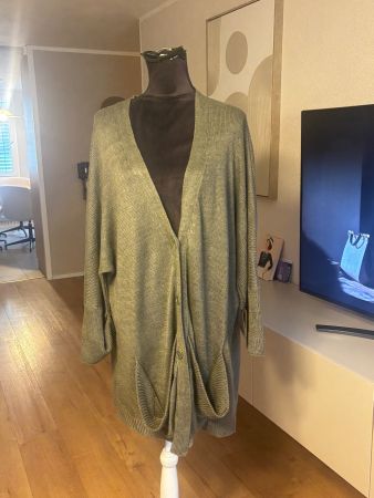 Wrap Cardigan,Strickjacke 100% Leinen gestrickt