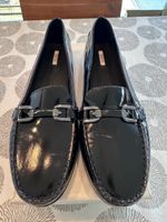 NEW GEOX Black Patent Leather loafers size 41