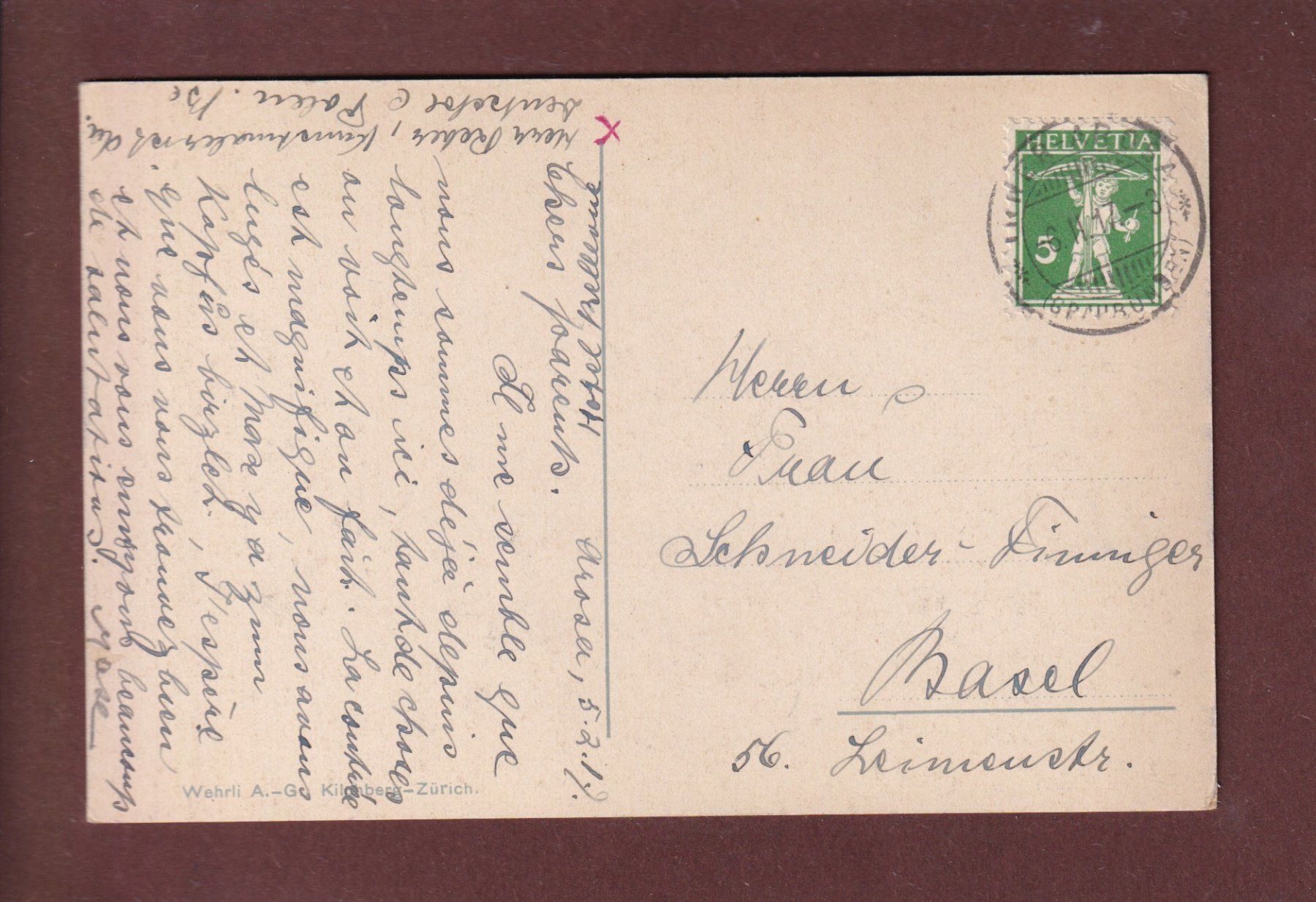 Cartoline postali: INNER-AROSA - Kirchlein - 1917 – Usato da Pully venduto da nicecards 1