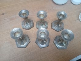 Charmants chandeliers vintage en métal style argenté  6 pc